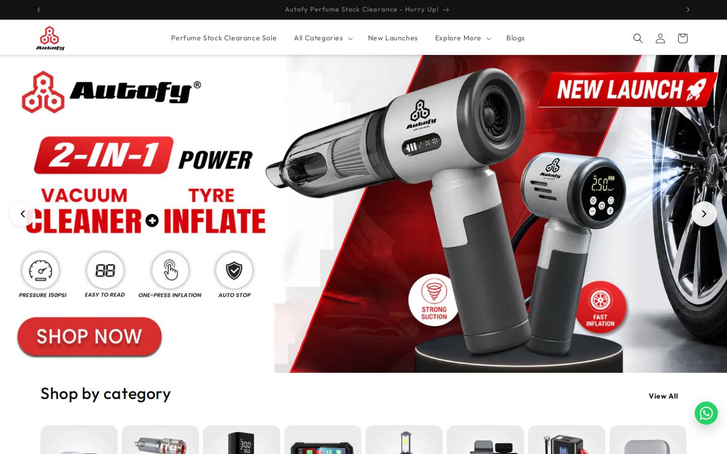 autofystore.com homepage screenshot