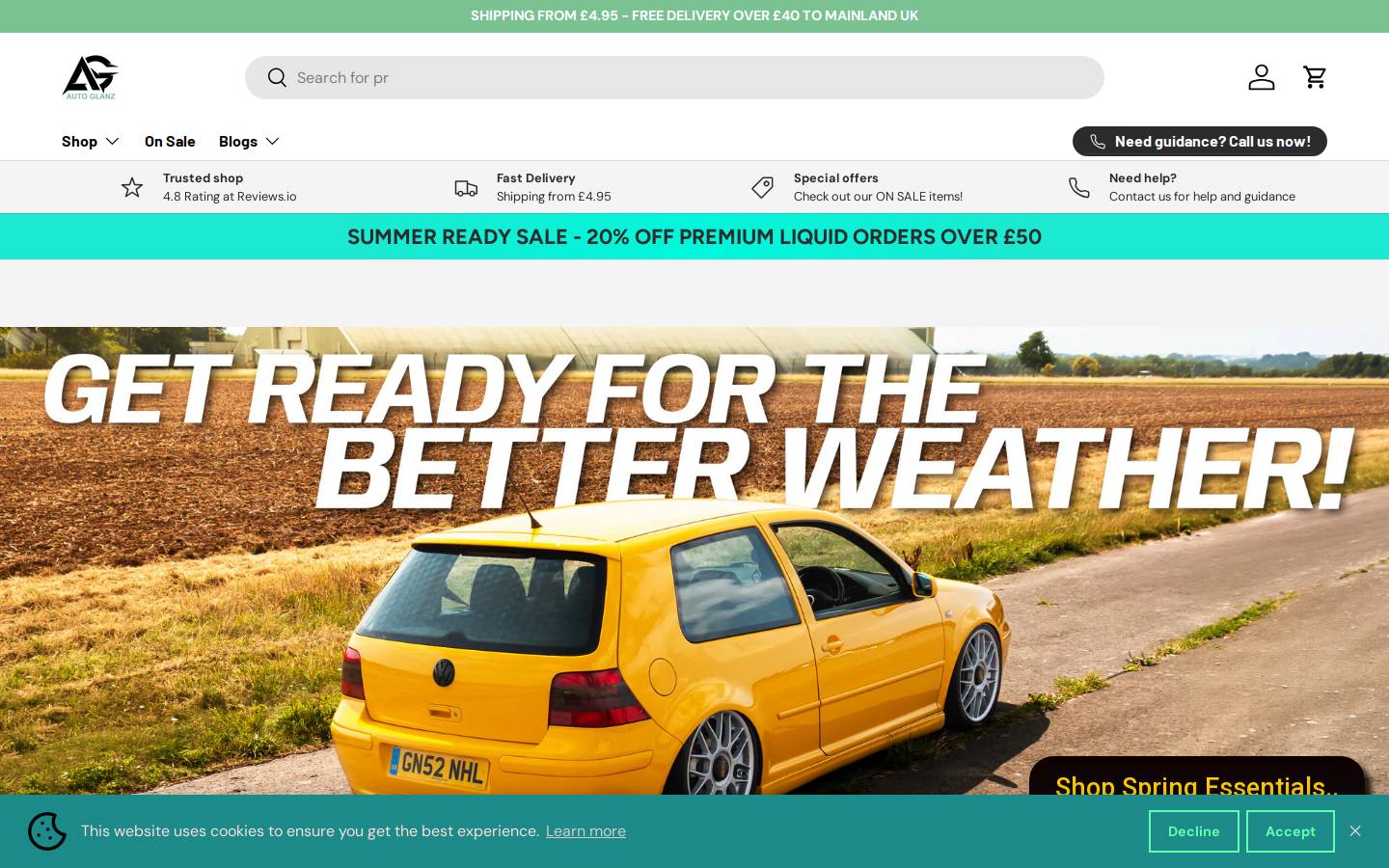 autoglanz.co.uk homepage screenshot