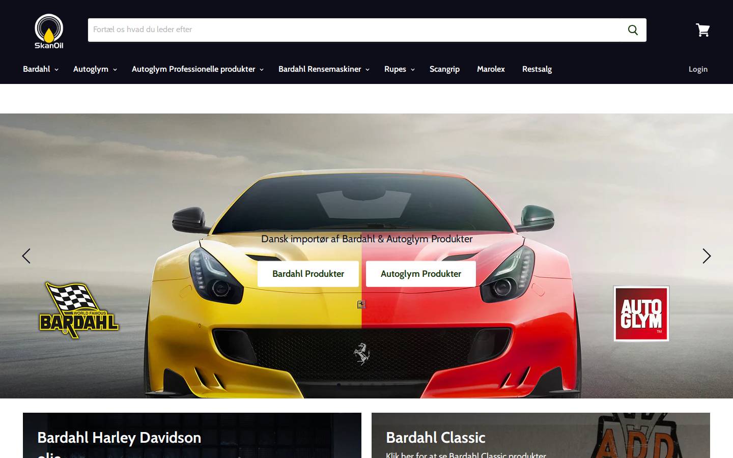 Autoglym homepage screenshot