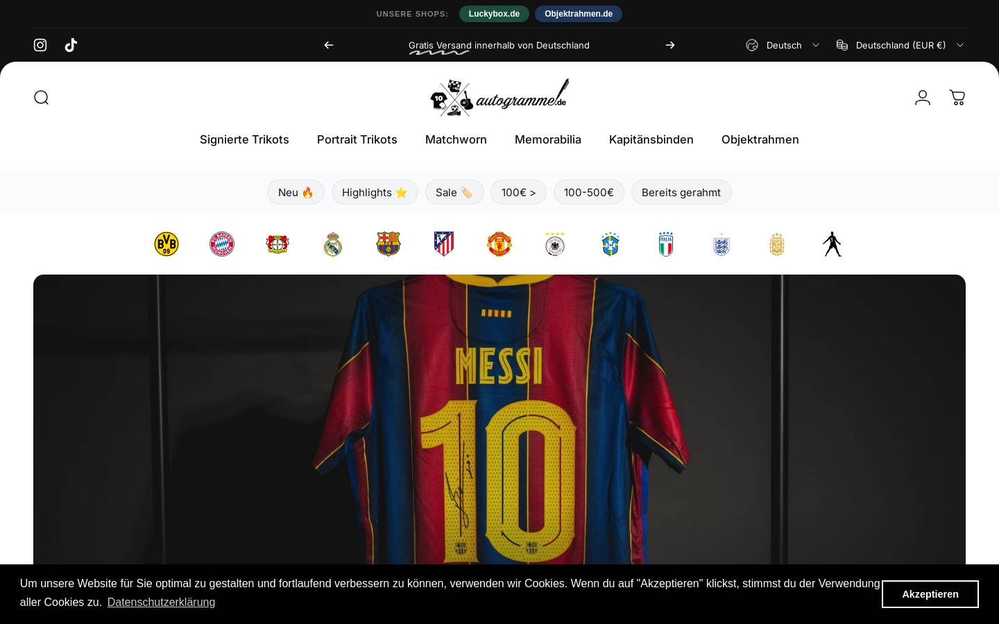autogramme.de homepage screenshot