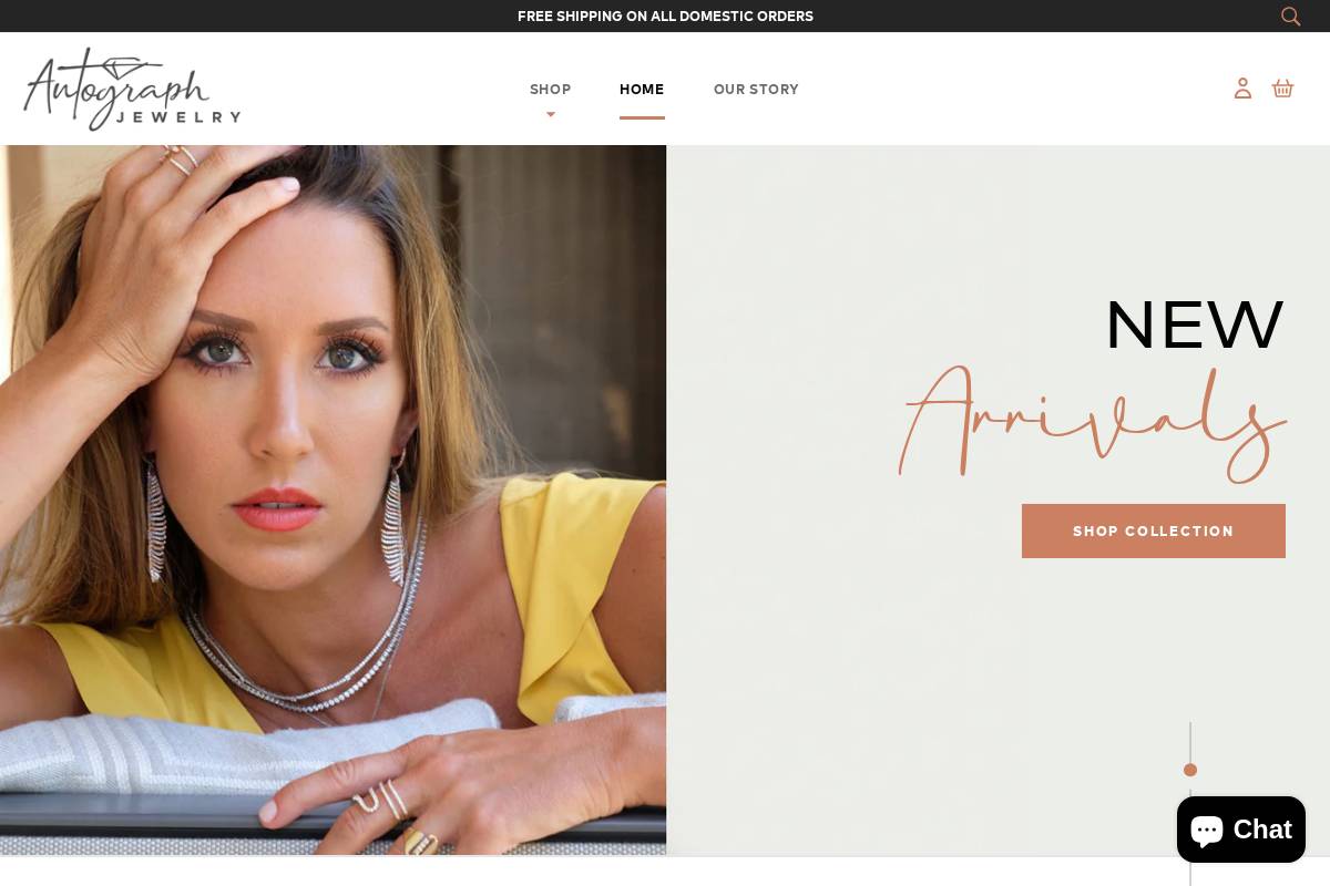 autographjewelry.com homepage screenshot