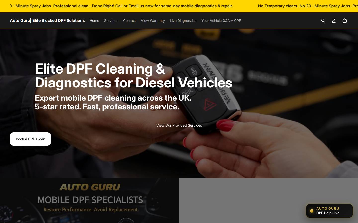 autogurudpf.com homepage screenshot