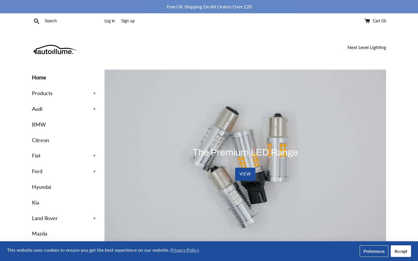 Autoillume homepage screenshot