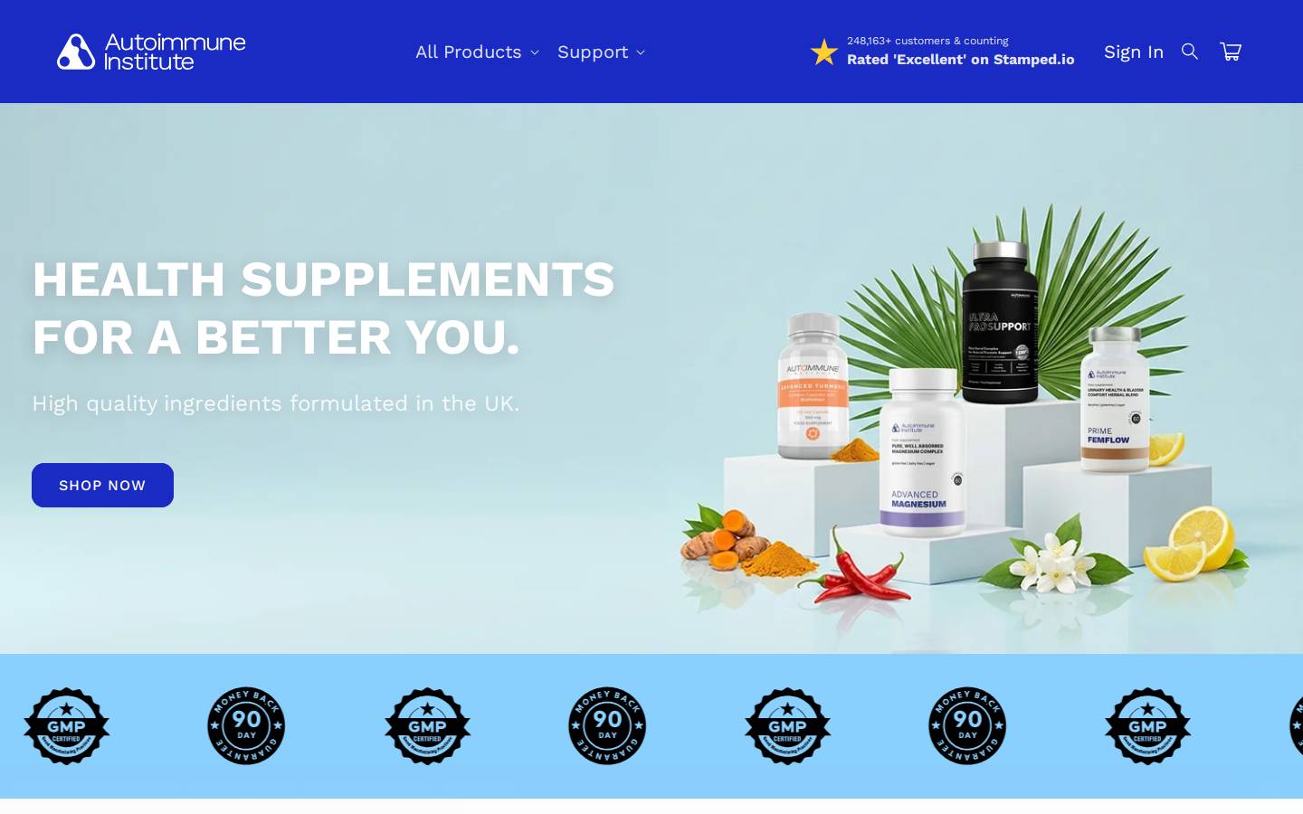 Autoimmune Institute homepage screenshot