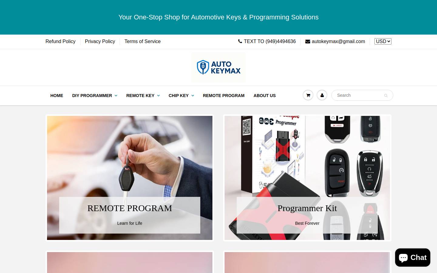 autokeymax.com homepage screenshot