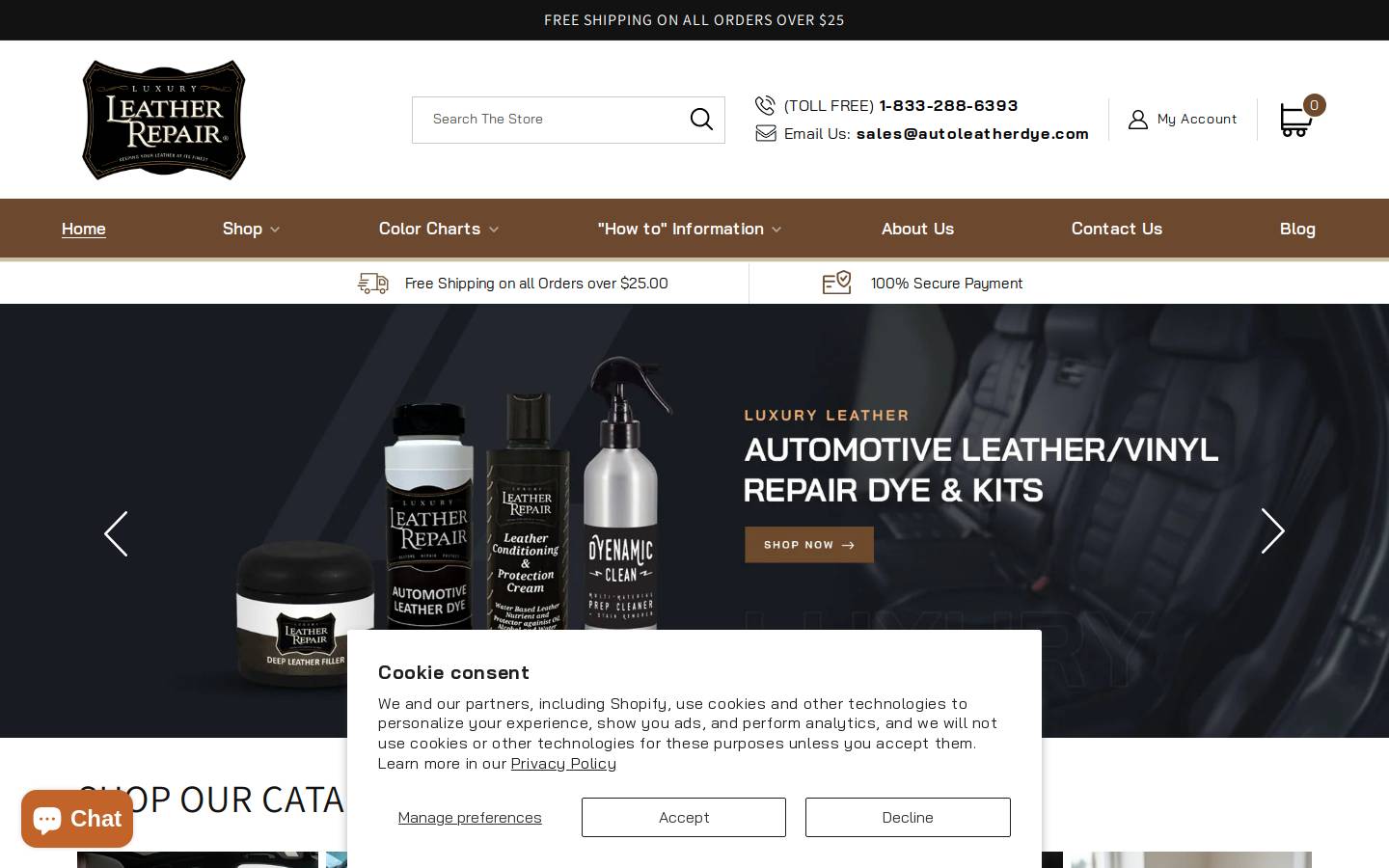 Autoleatherdye homepage screenshot