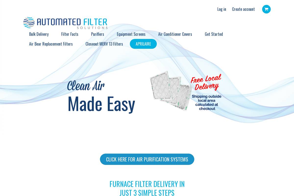 automatedfilter.com homepage screenshot