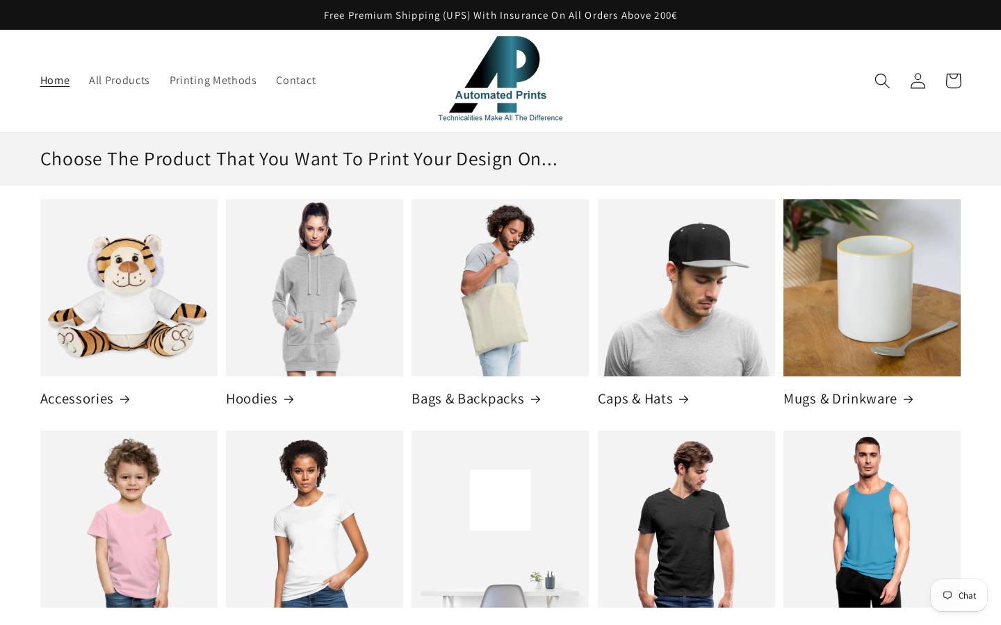 automatedprints.com homepage screenshot
