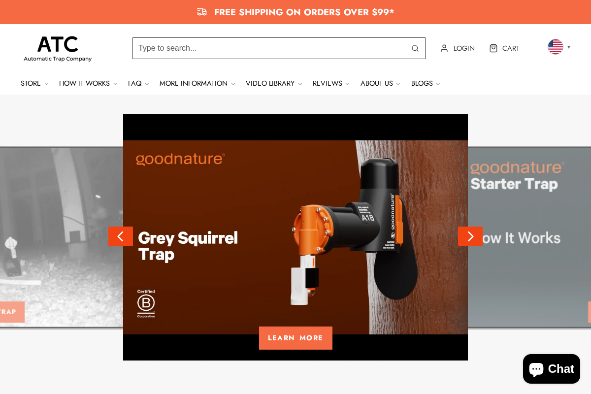 Automatic Trap Company homepage screenshot