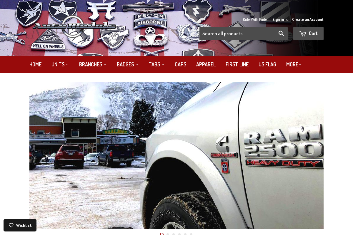 Auto Medals homepage screenshot