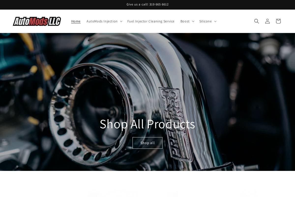 AutoMods LLC homepage screenshot
