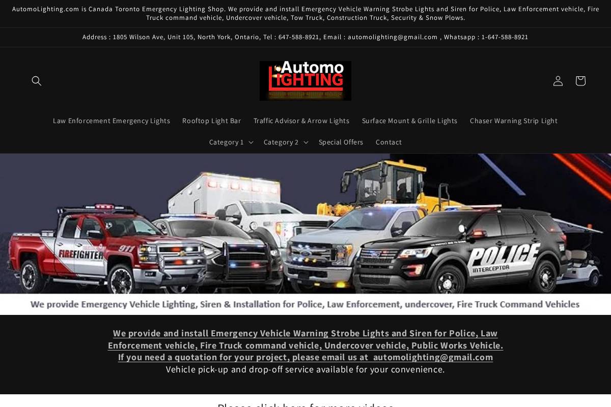 automolighting.com homepage screenshot