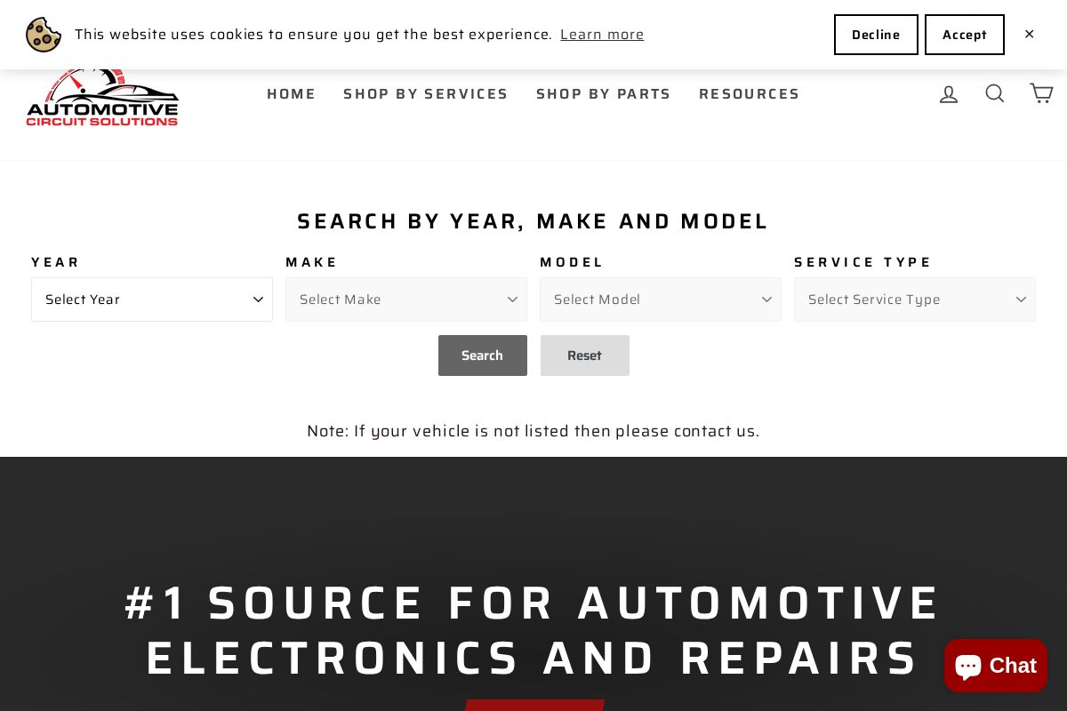 Automotive Circuit Solutions homepage screenshot