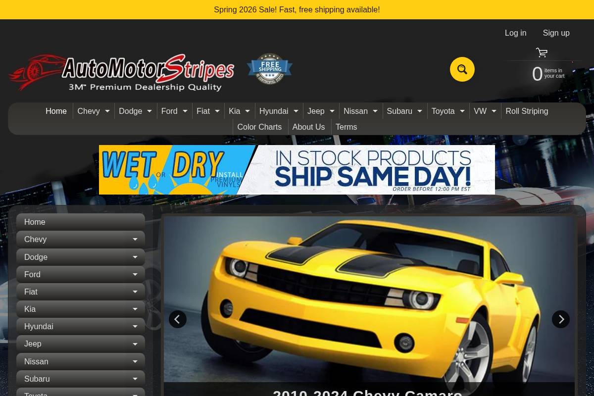 automotorstripes.com homepage screenshot