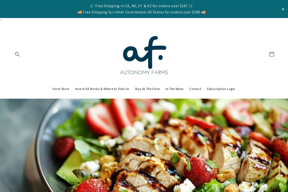 autonomyfarms.com homepage screenshot