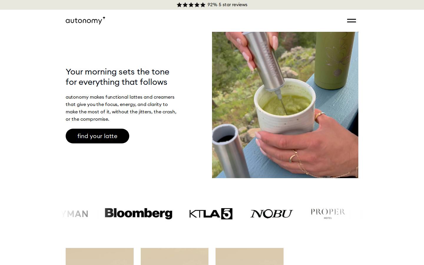 autonomyfoods.com homepage screenshot