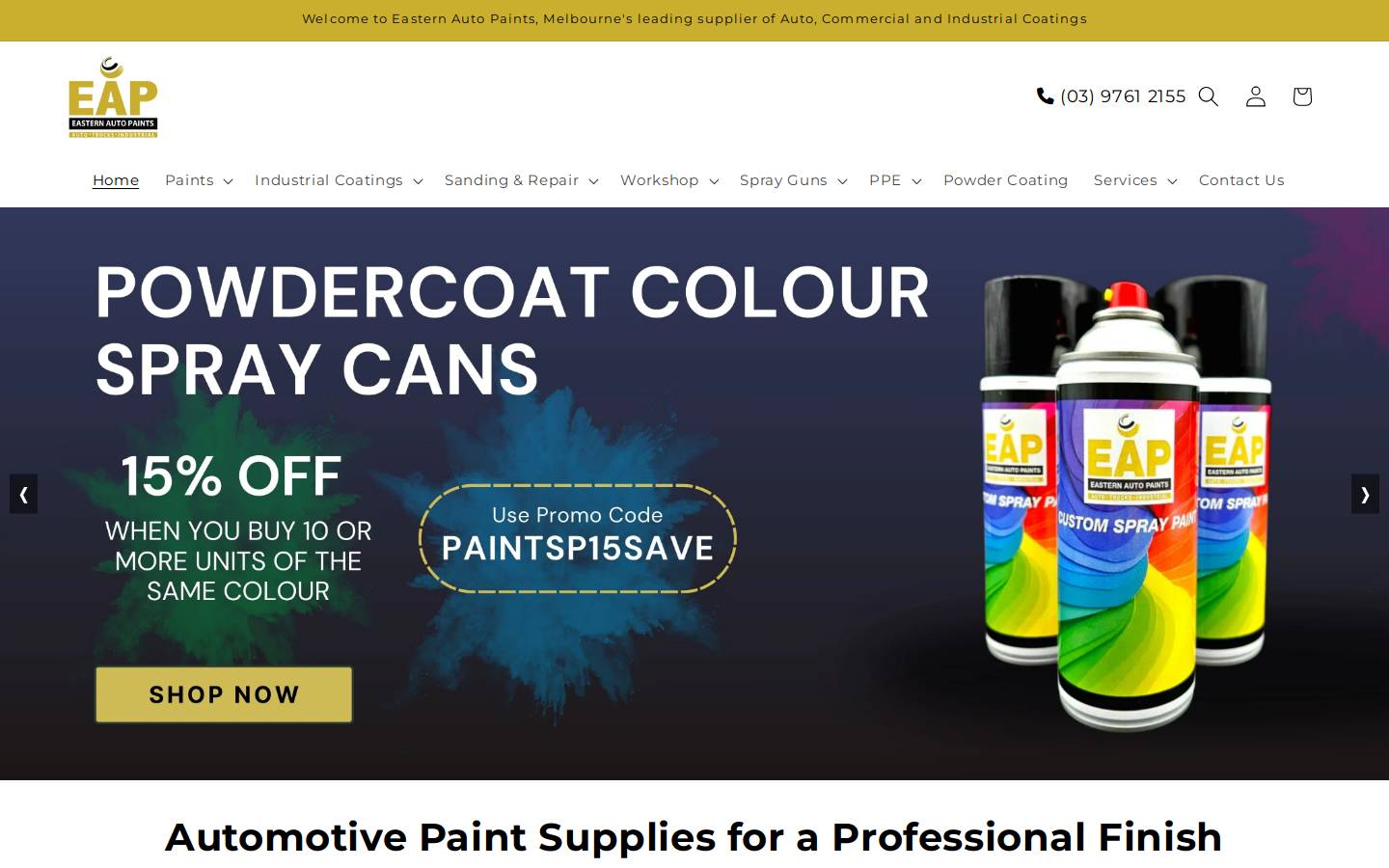 autopaints.com.au homepage screenshot