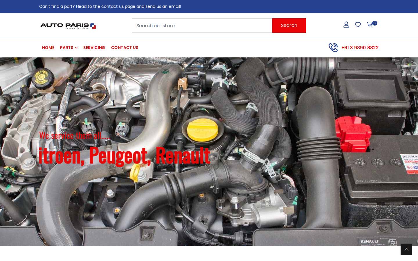 autoparis.com.au homepage screenshot