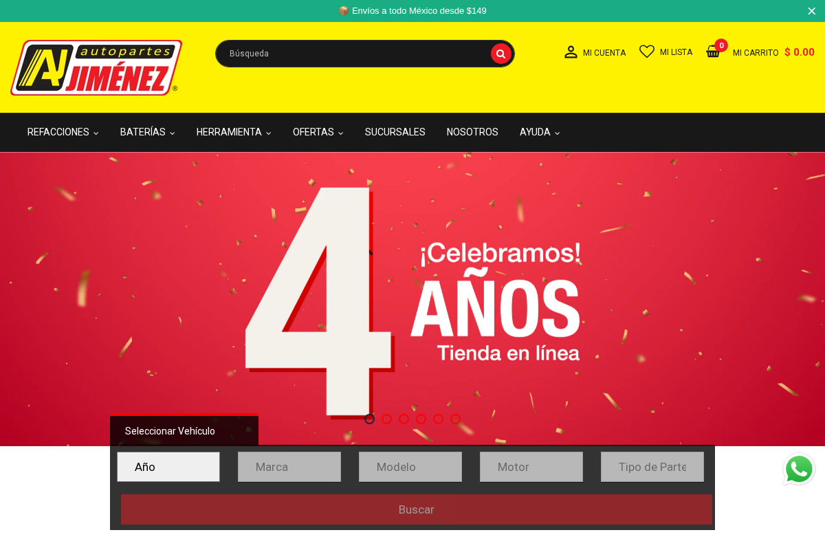 Autopartes Jiménez homepage screenshot