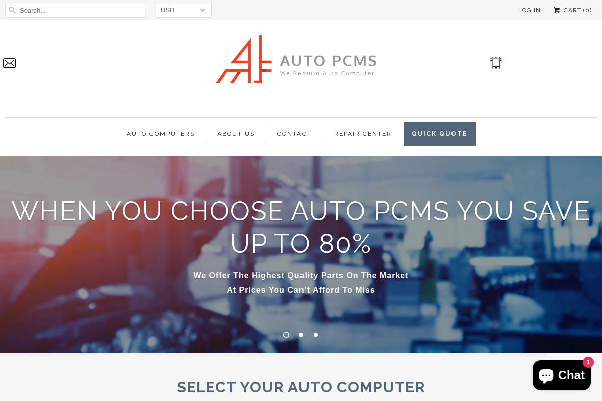 Auto PCMS homepage screenshot