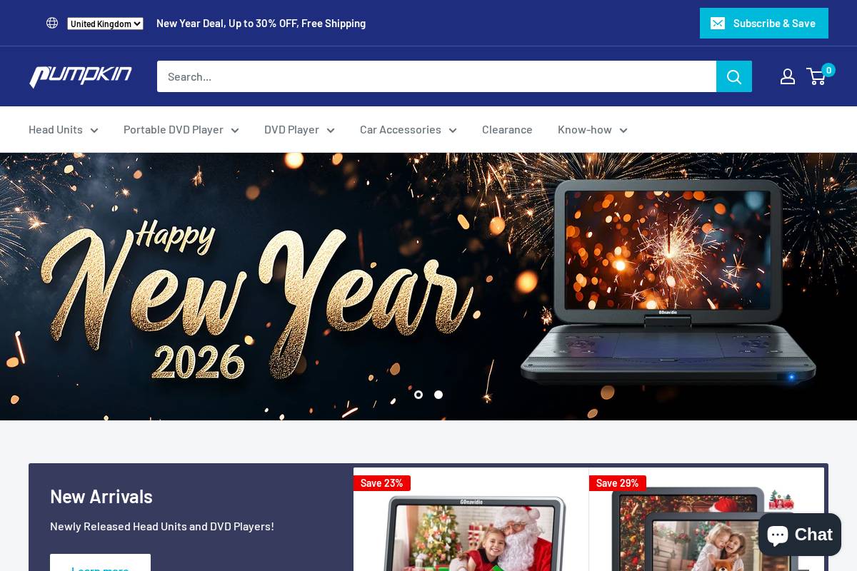 Pumpkin Auto homepage screenshot