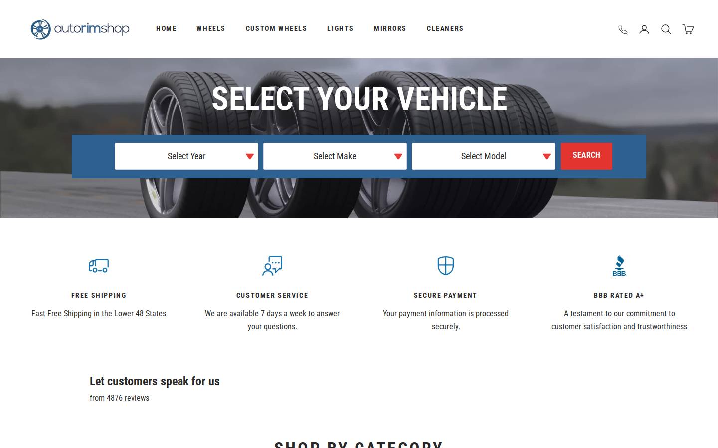 Auto Rim Shop homepage screenshot