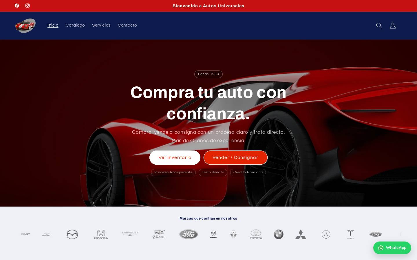 autos-universales.com homepage screenshot