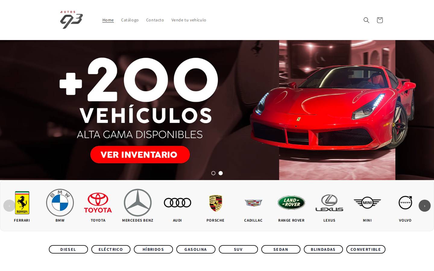 autos93.com homepage screenshot