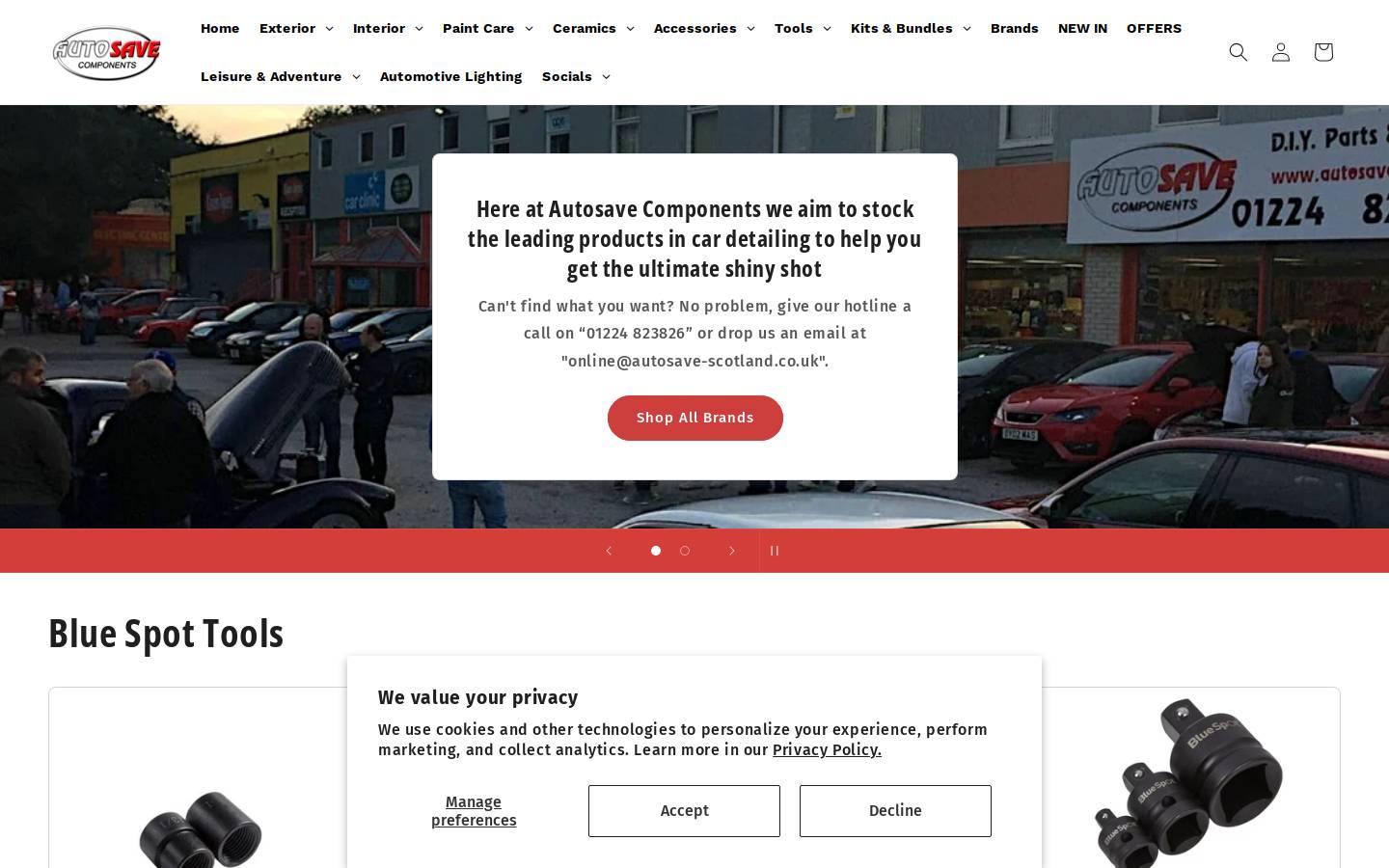 Autosave Components homepage screenshot