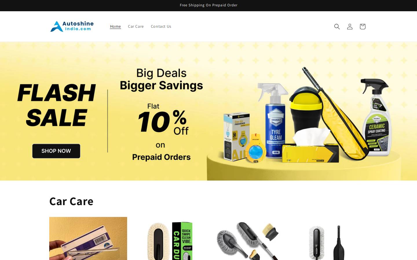 autoshineindia.com homepage screenshot