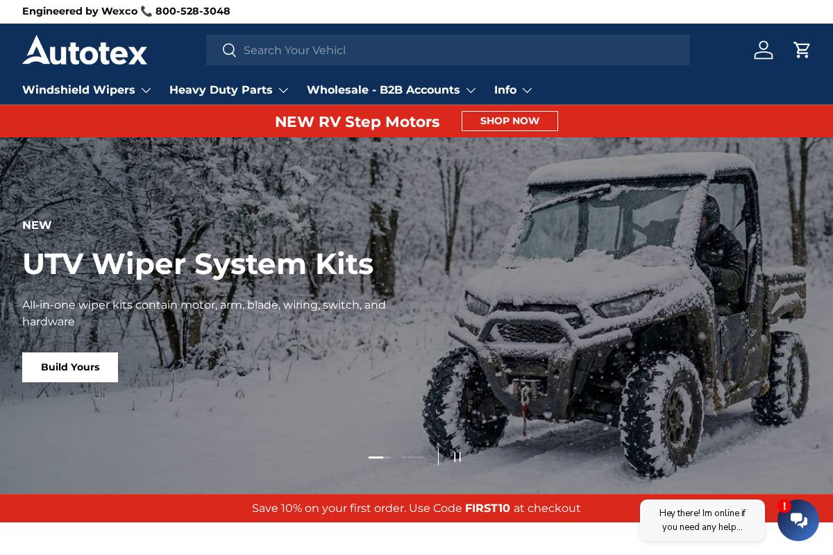 autotexwipers.com homepage screenshot