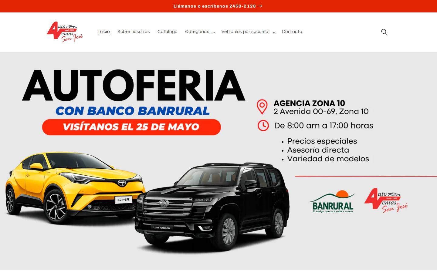 autoventasanjose.com homepage screenshot