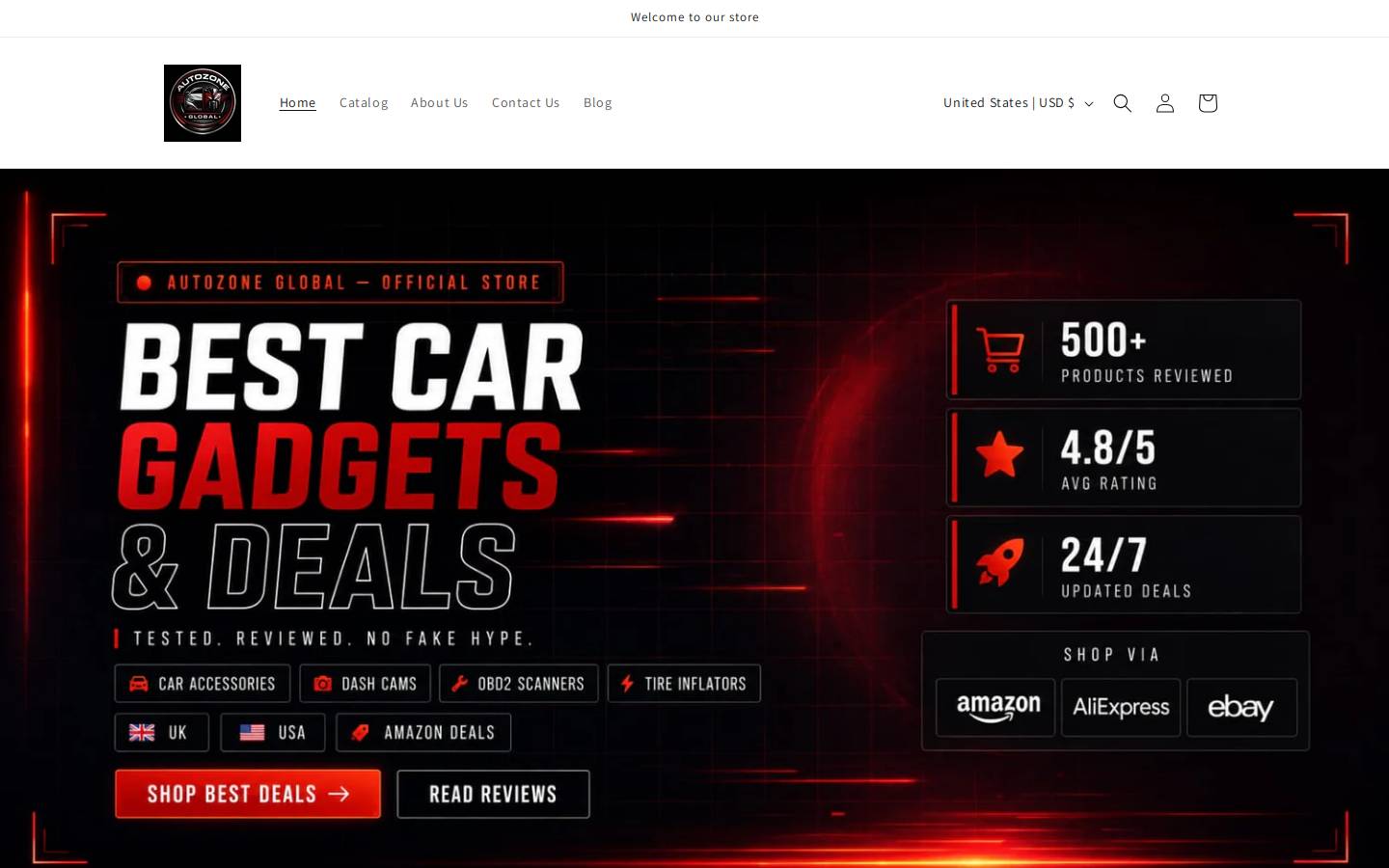 autozoneglobal.com homepage screenshot