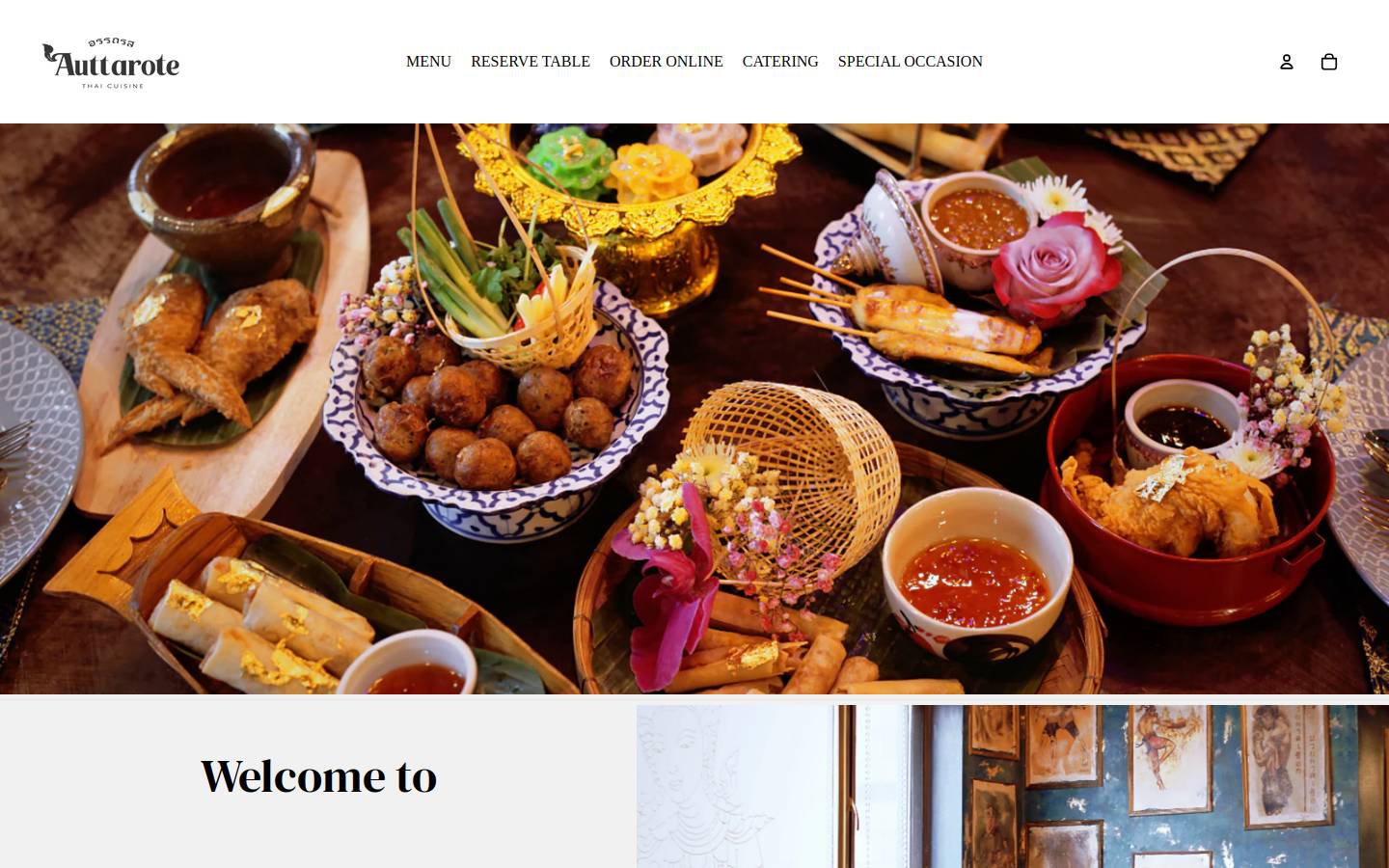 auttarotethaicuisine.com homepage screenshot