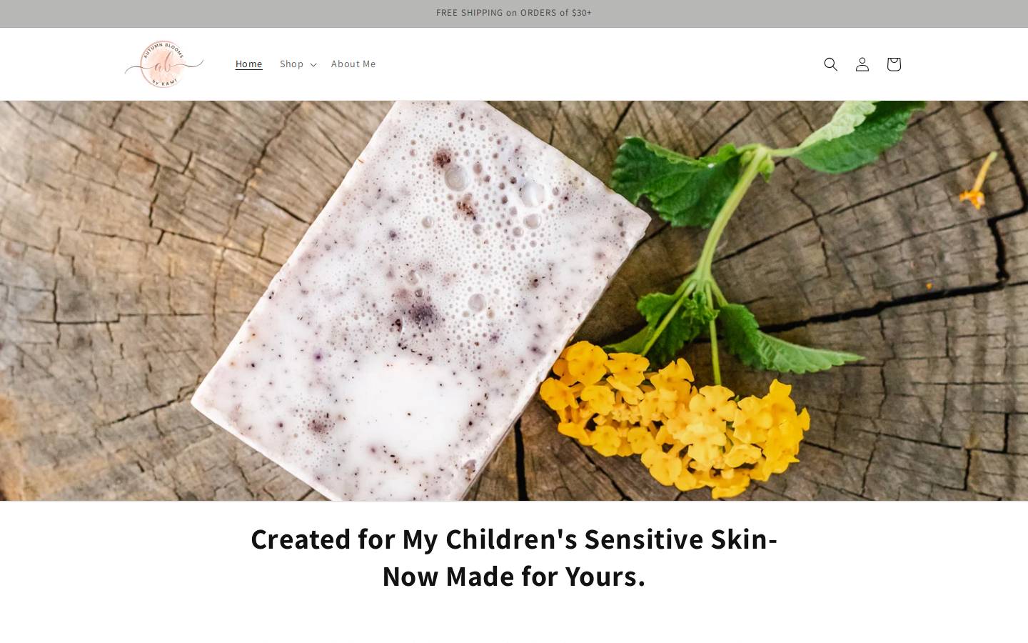 autumnbloomsbykami.com homepage screenshot