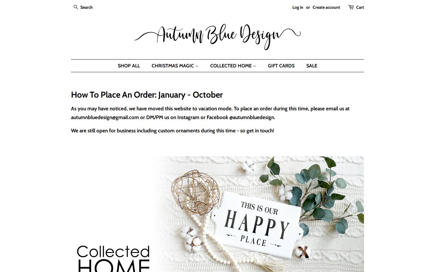 autumnbluedesign.com homepage screenshot