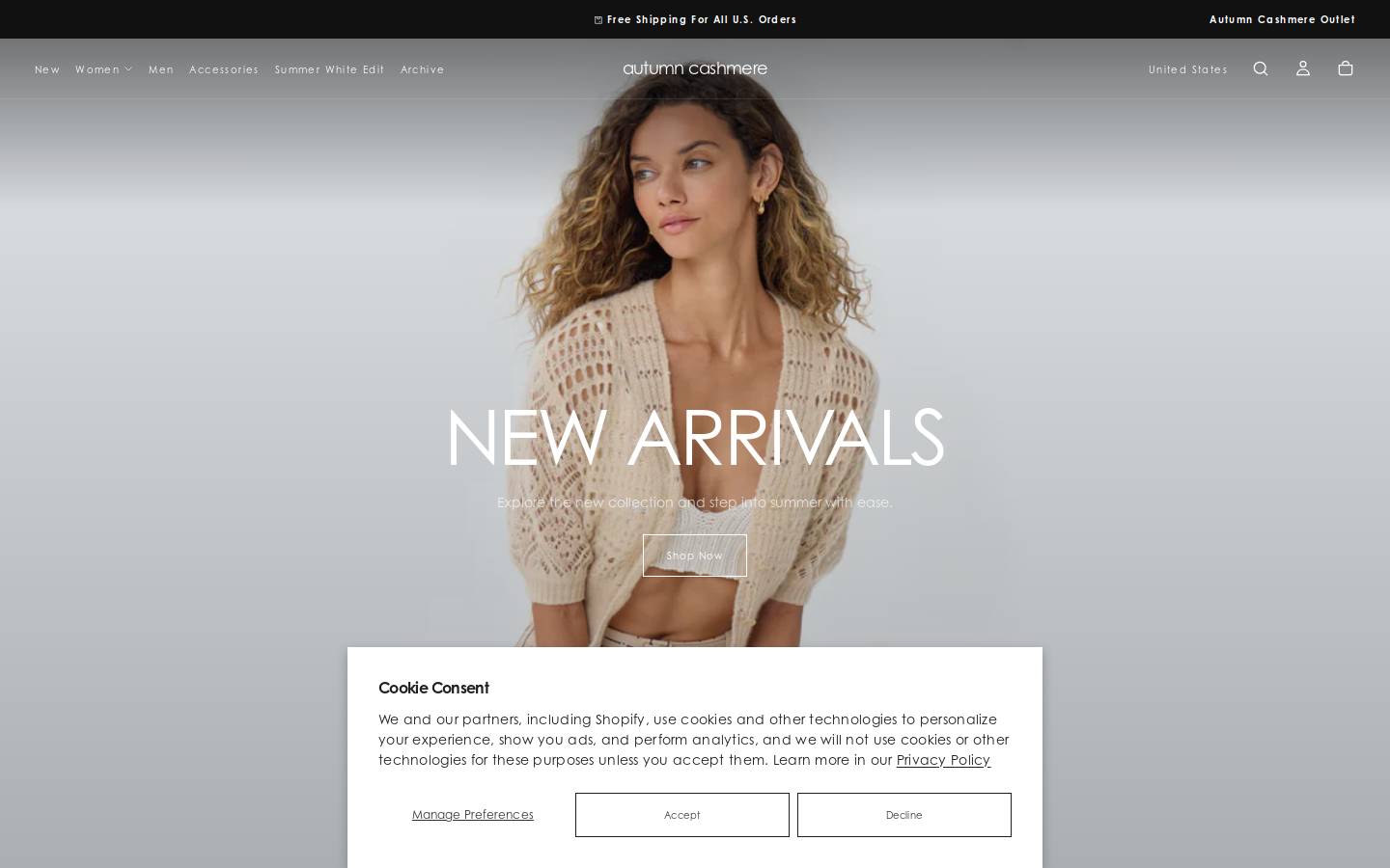 AutumnCashmere homepage screenshot