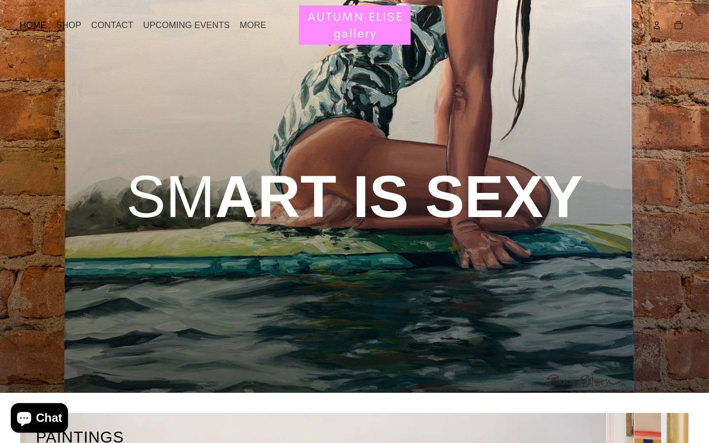 autumnelisegallery.com homepage screenshot