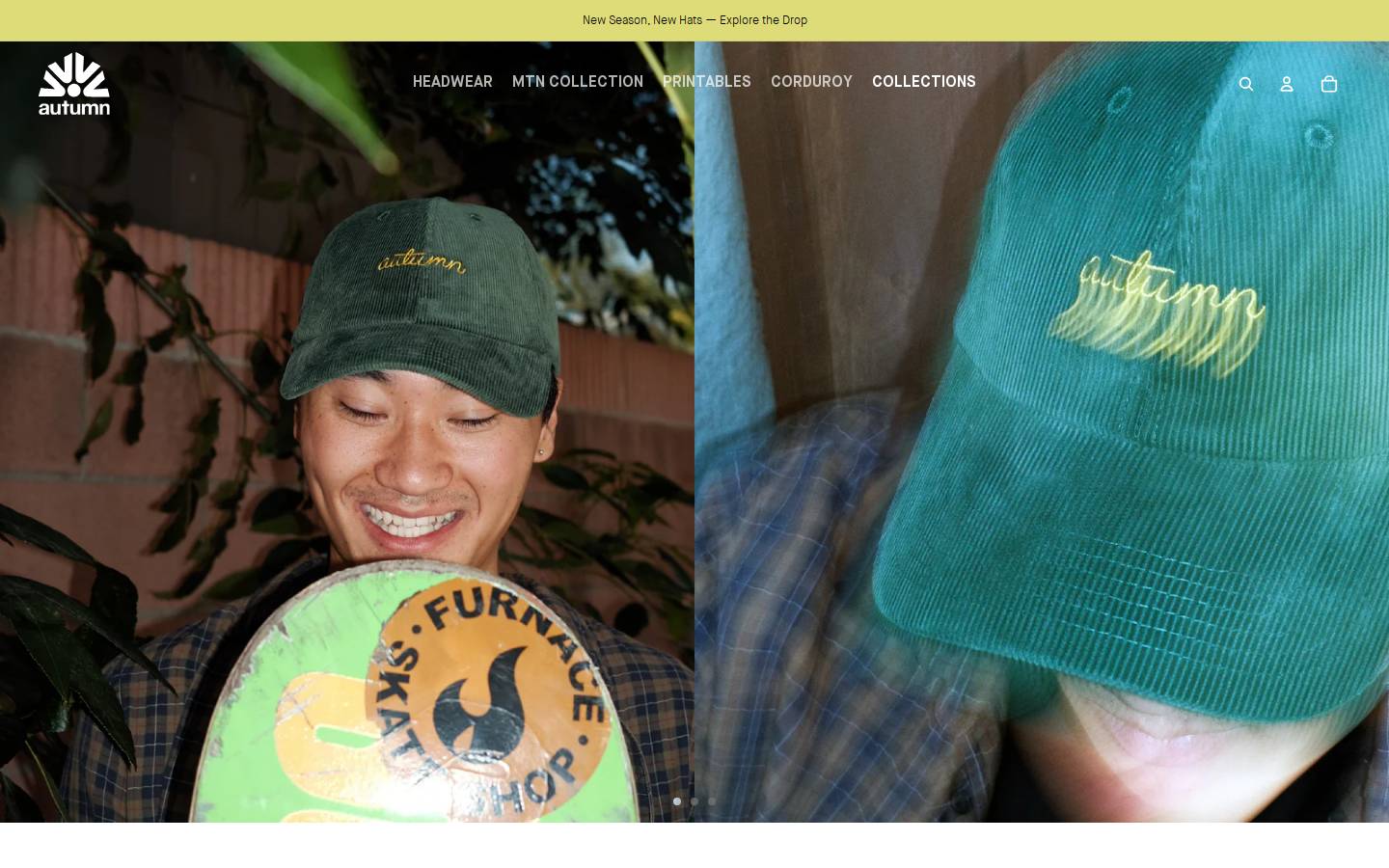 autumnheadwear.com homepage screenshot