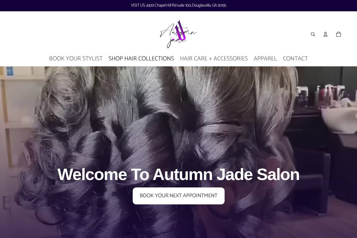 AUTUMN JADE SALON homepage screenshot
