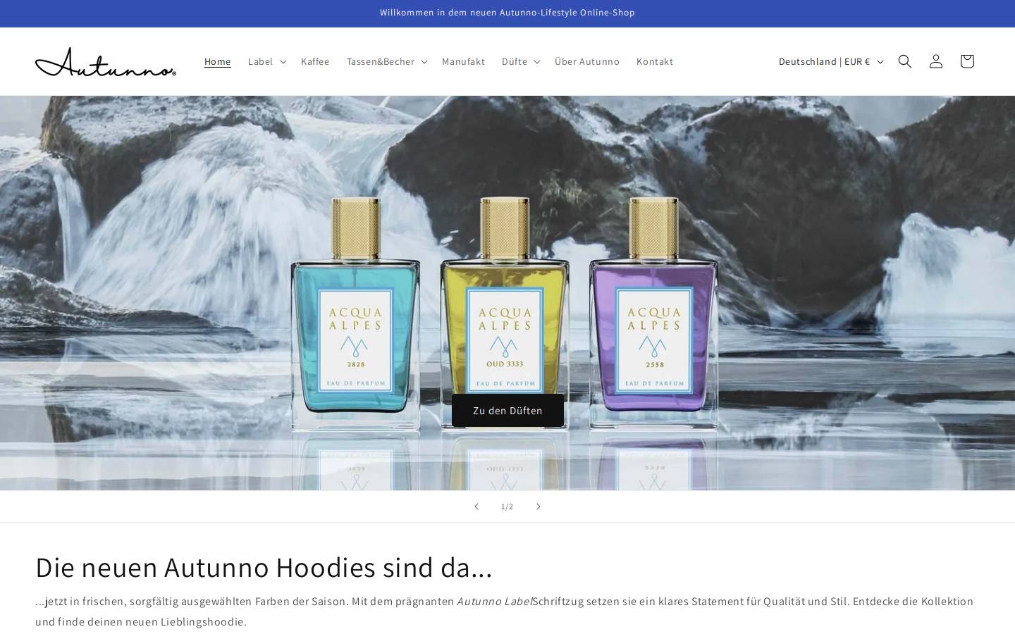autunno-lifestyle.de homepage screenshot