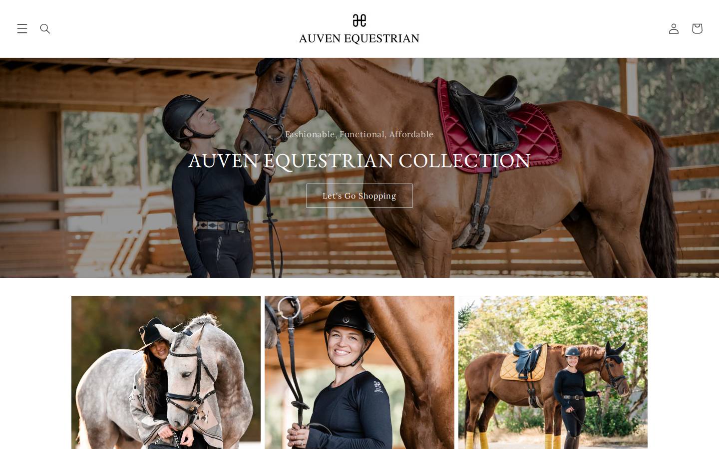 auvenequestrian.com homepage screenshot