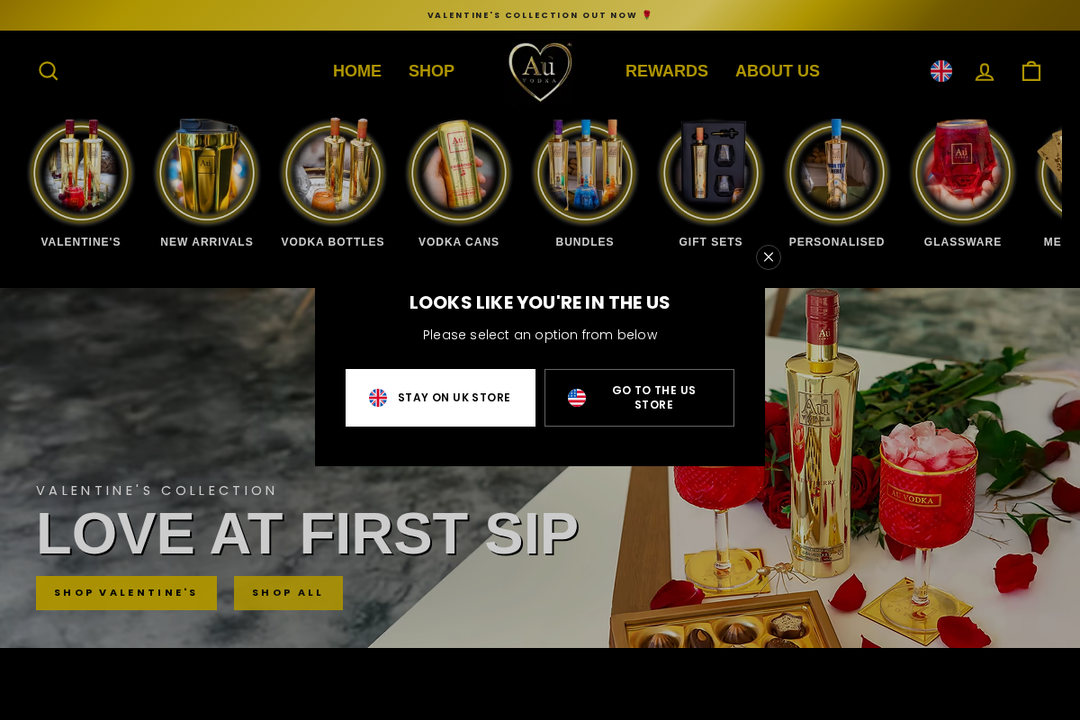 Au Vodka homepage screenshot