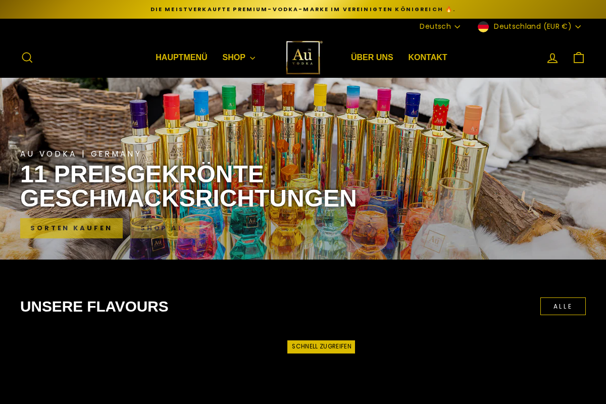 Au Vodka Europe homepage screenshot