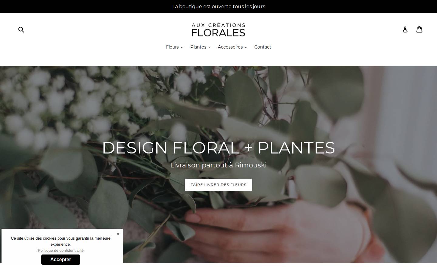 auxcreationsflorales.com homepage screenshot