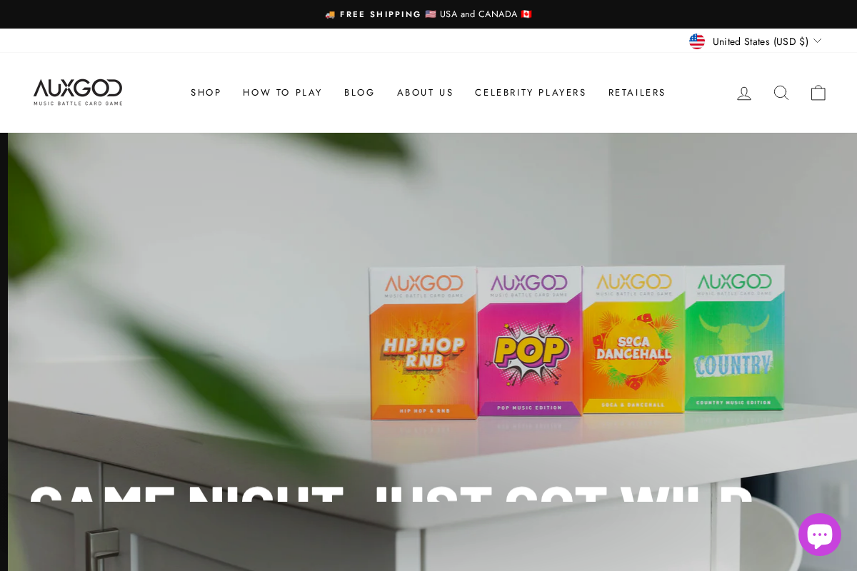 AUXGOD Game homepage screenshot