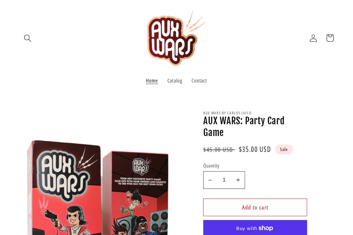 auxwars.shop homepage screenshot