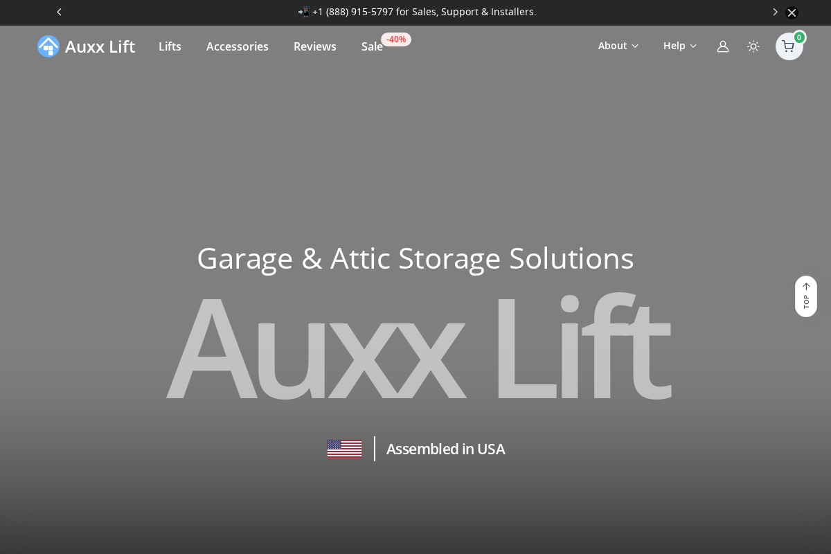Auxx Lift homepage screenshot