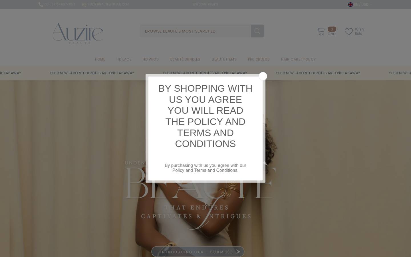 auzirebeaute.com homepage screenshot