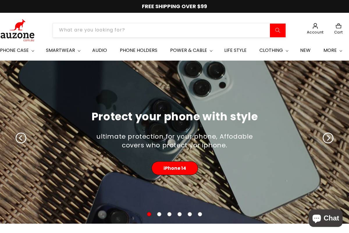 auzone.com.au homepage screenshot